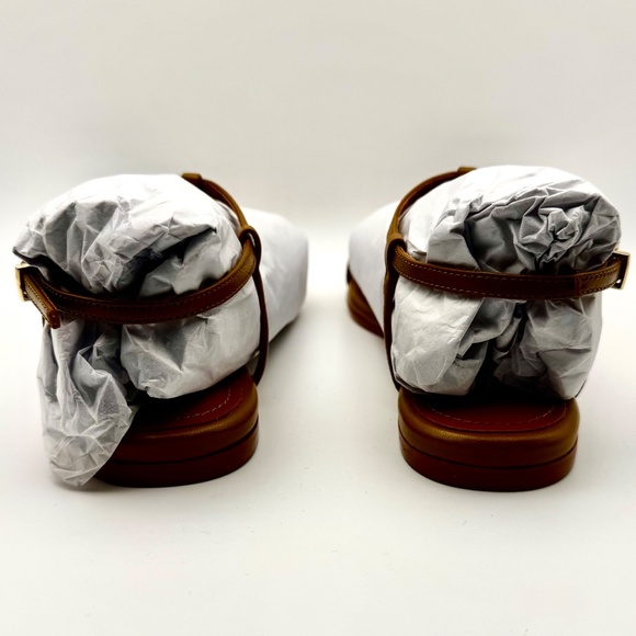 NIB BIBI LOU Anthropologie Flat Leather Toe Loop Sandals in Cedar/Tan Size 37 - Picture 6 of 12